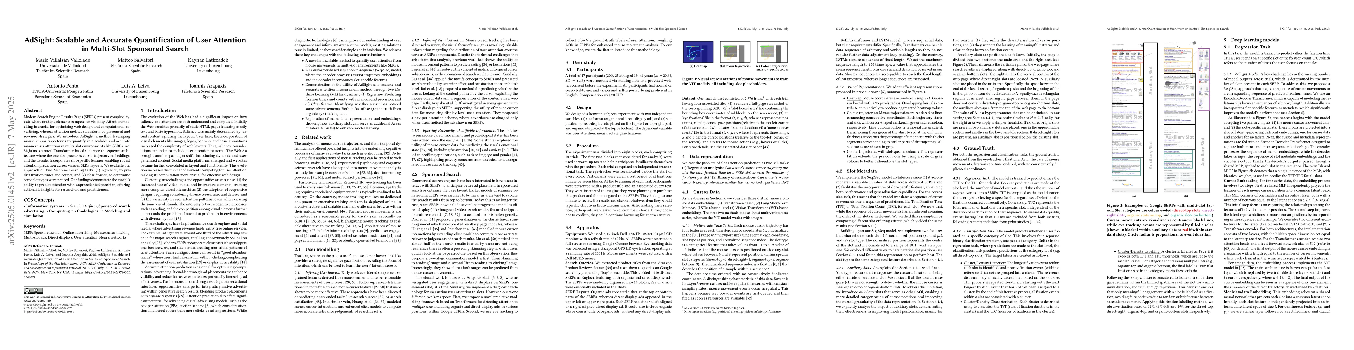 Thumbnail for AdSight: Scalable and Accurate Quantification of User Attention in
  Multi-Slot Sponsored Search