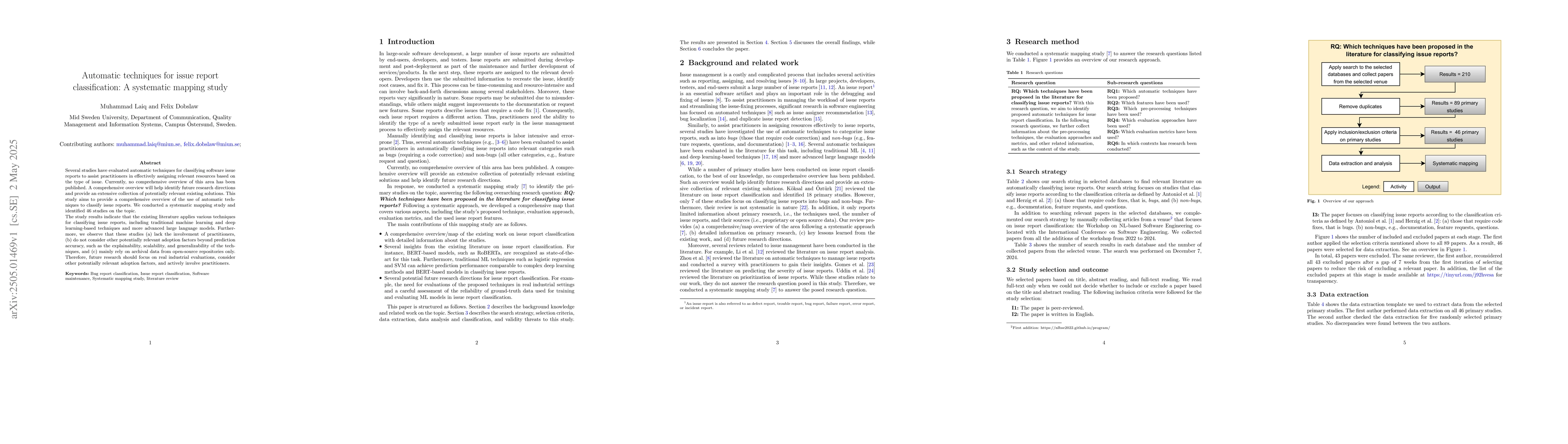 Thumbnail for Automatic techniques for issue report classification: A systematic
  mapping study