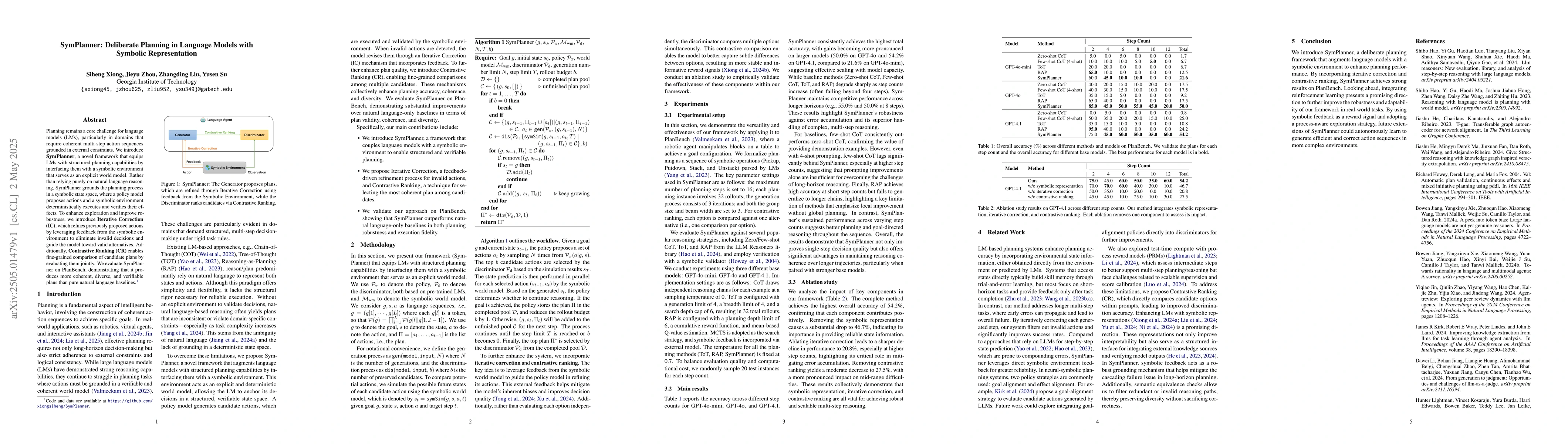 Thumbnail for SymPlanner: Deliberate Planning in Language Models with Symbolic
  Representation