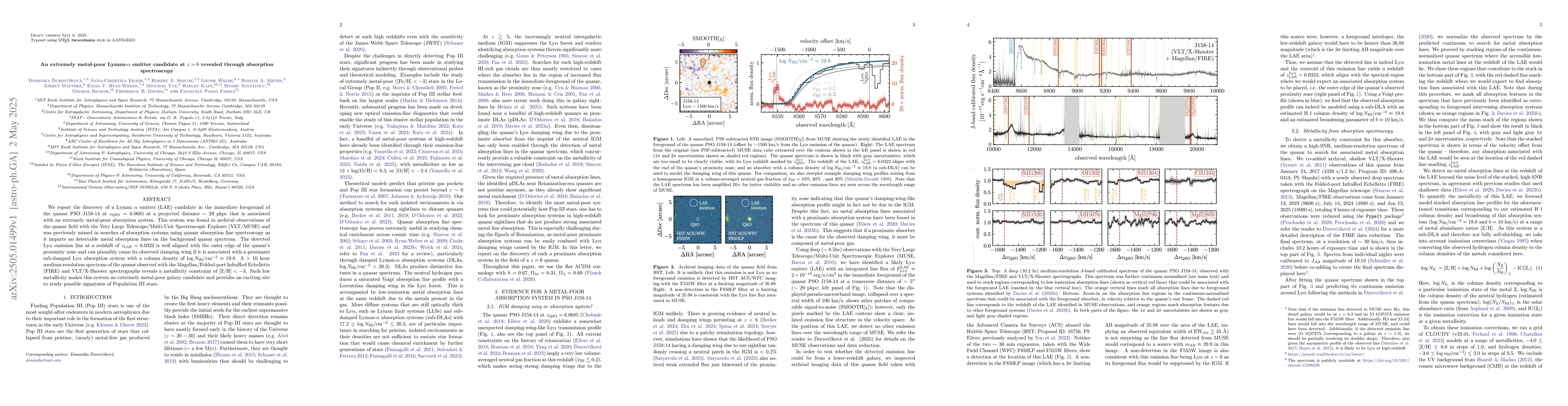 Thumbnail for An extremely metal-poor Lyman-$α$ emitter candidate at $z=6$
  revealed through absorption spectroscopy