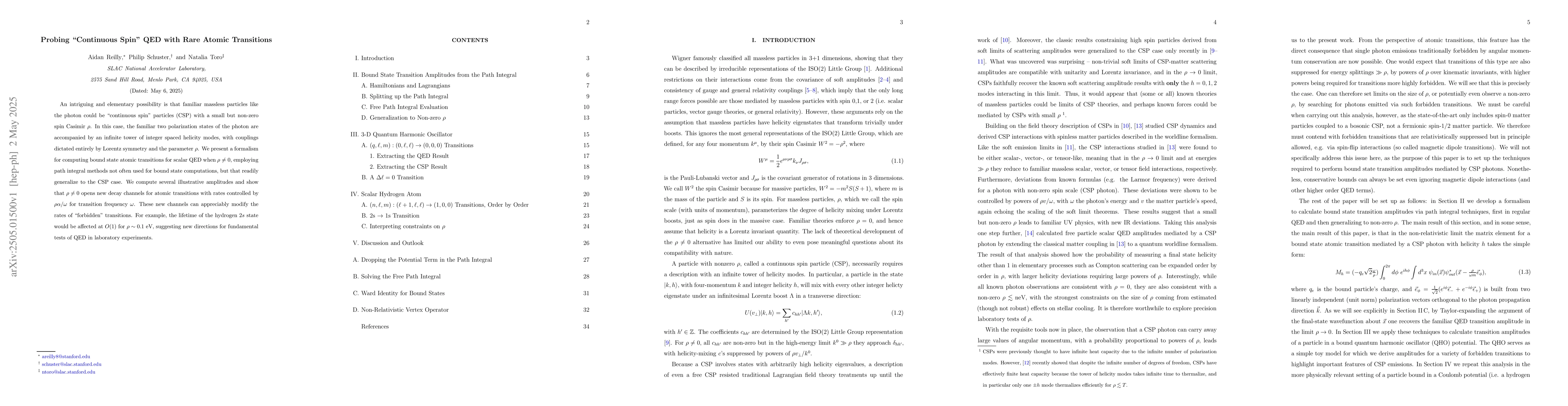 Thumbnail for Probing "Continuous Spin" QED with Rare Atomic Transitions