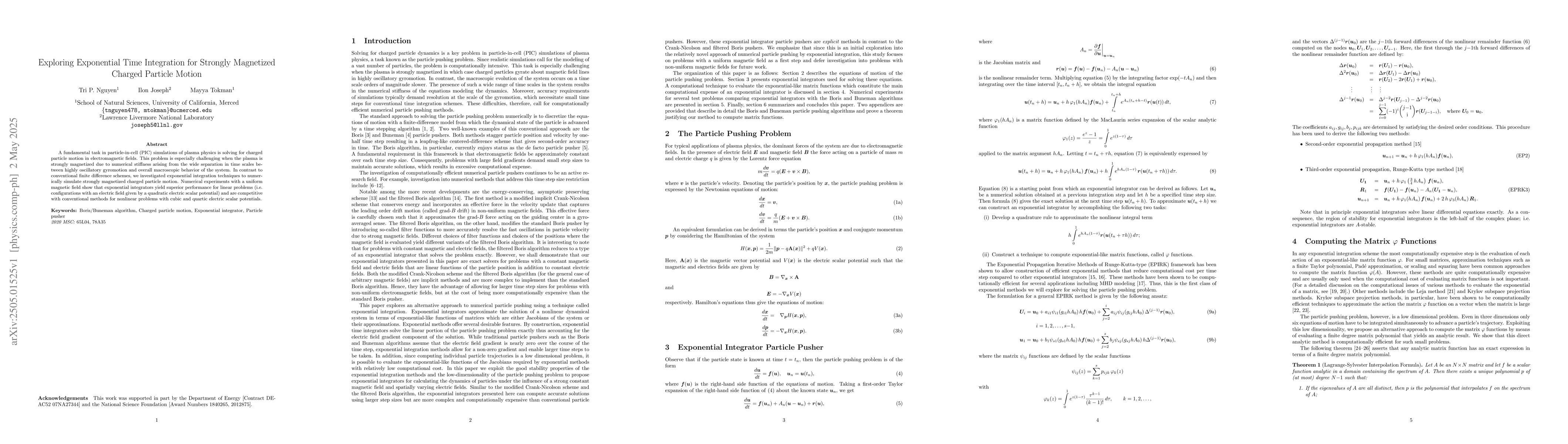 Thumbnail for Nyström Type Exponential Integrators for Strongly Magnetized Charged
  Particle Dynamics