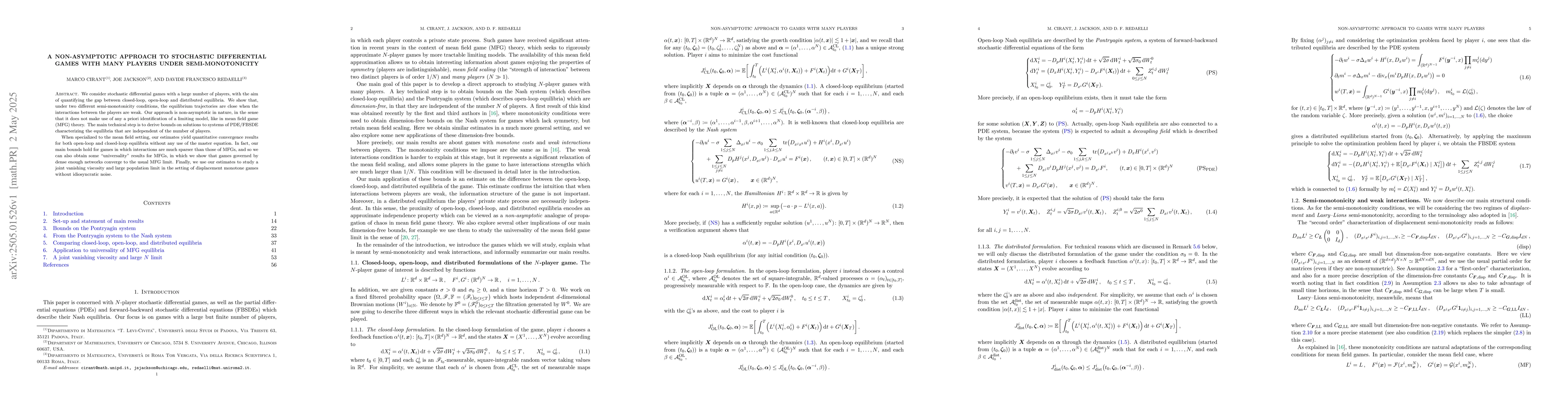Thumbnail for A non-asymptotic approach to stochastic differential games with many
  players under semi-monotonicity