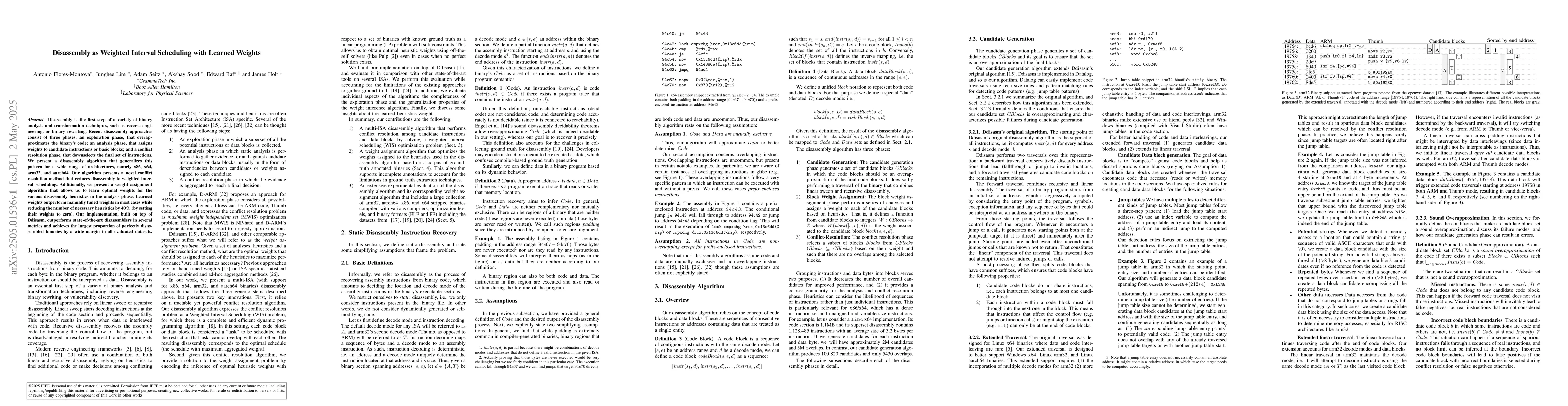Thumbnail for Disassembly as Weighted Interval Scheduling with Learned Weights