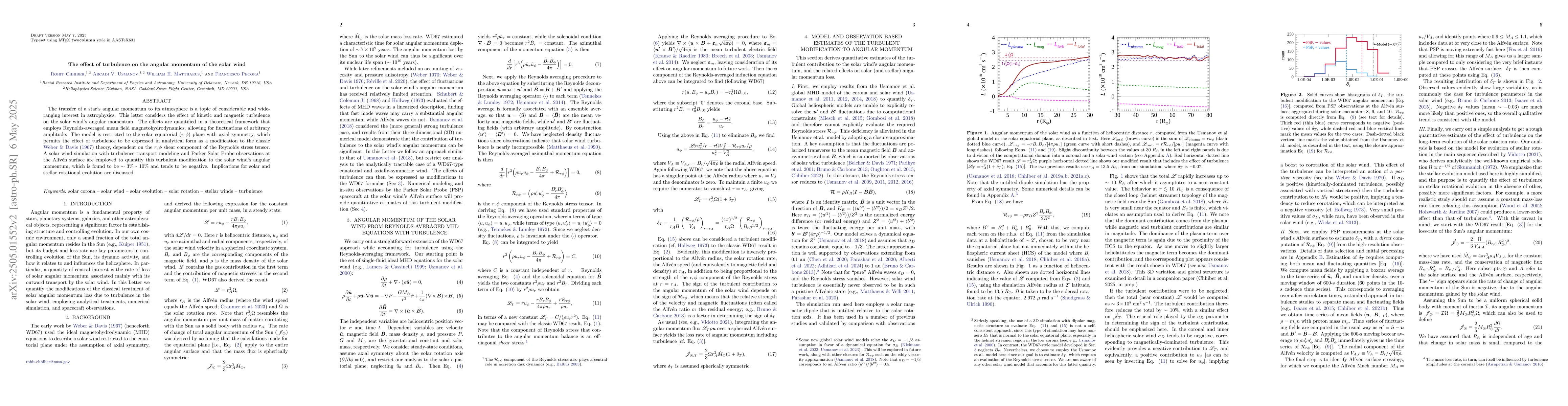 Thumbnail for The effect of turbulence on the angular momentum of the solar wind