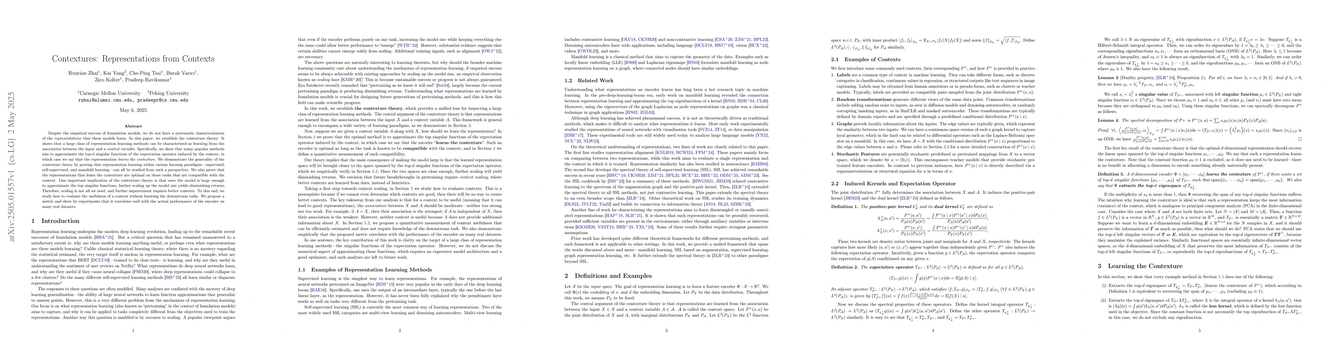 Thumbnail for Contextures: Representations from Contexts