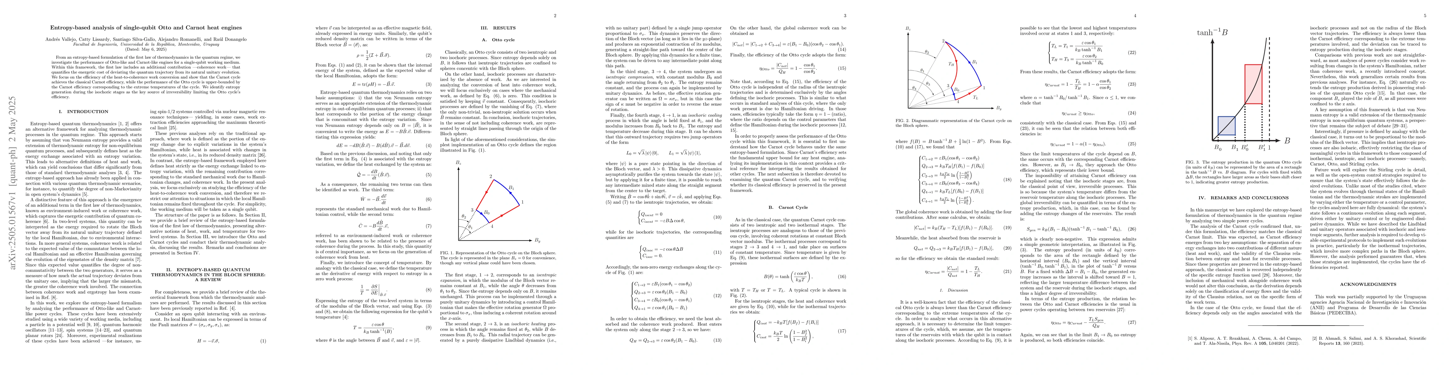 Thumbnail for Entropy-based analysis of single-qubit Otto and Carnot heat engines