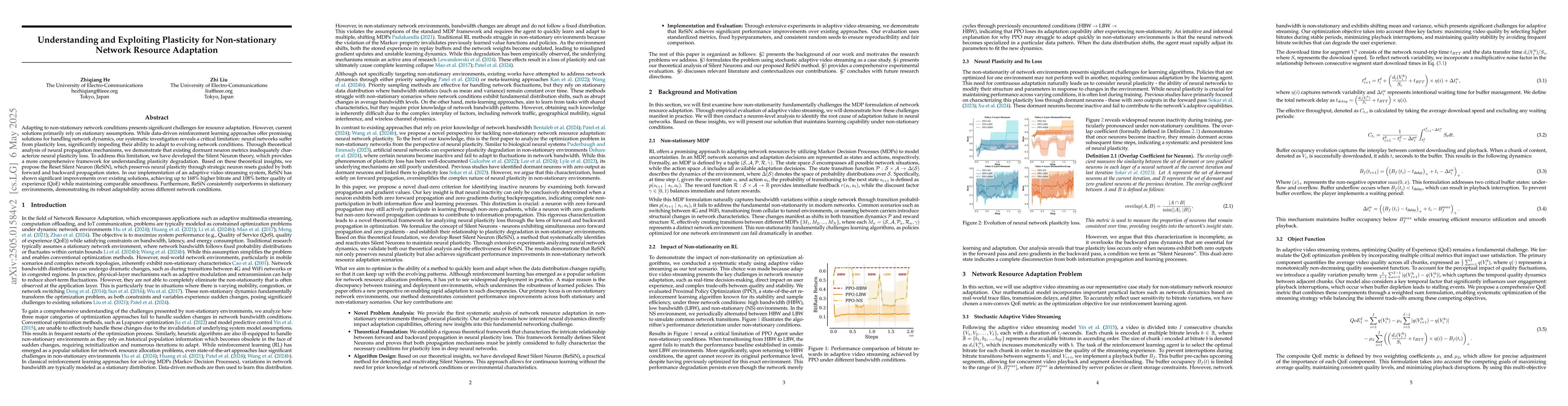 Thumbnail for Understanding and Exploiting Plasticity for Non-stationary Network
  Resource Adaptation