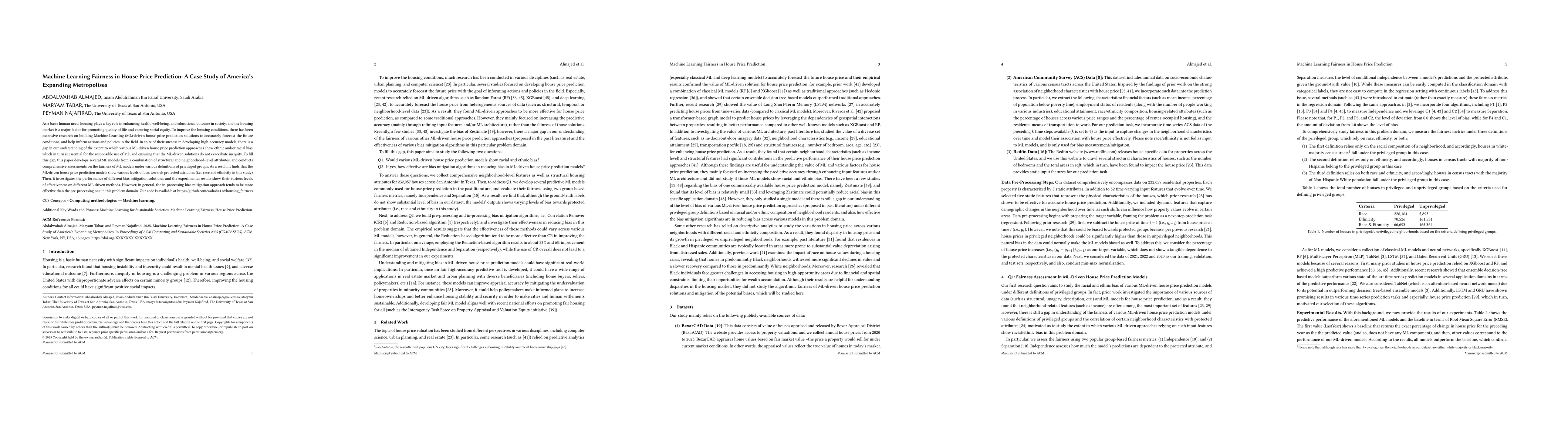 Thumbnail for Machine Learning Fairness in House Price Prediction: A Case Study of
  America's Expanding Metropolises