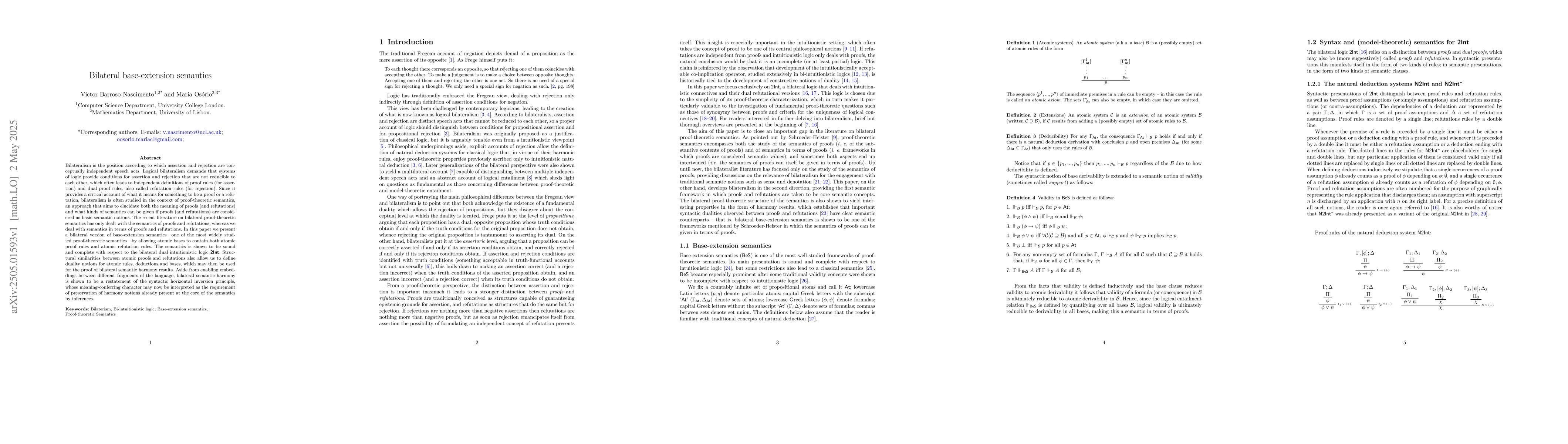Thumbnail for Bilateral base-extension semantics