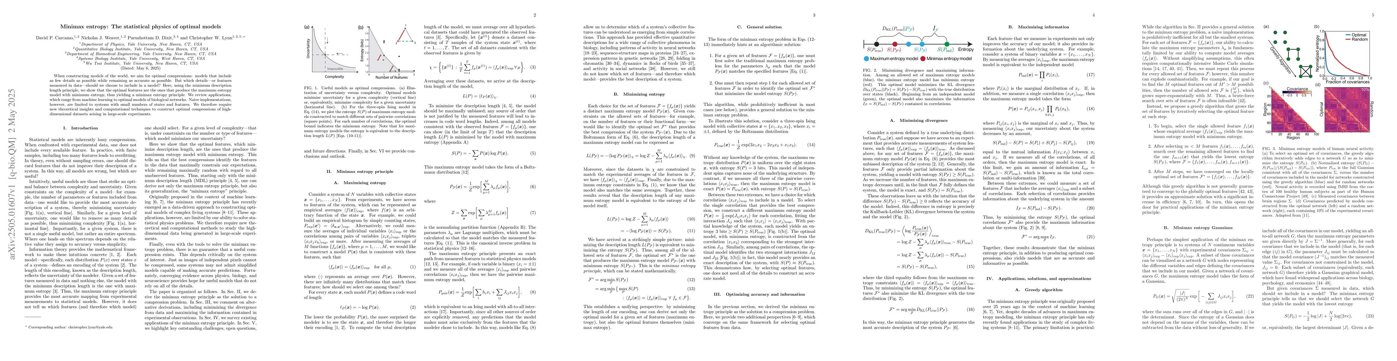 Thumbnail for Minimax entropy: The statistical physics of optimal models