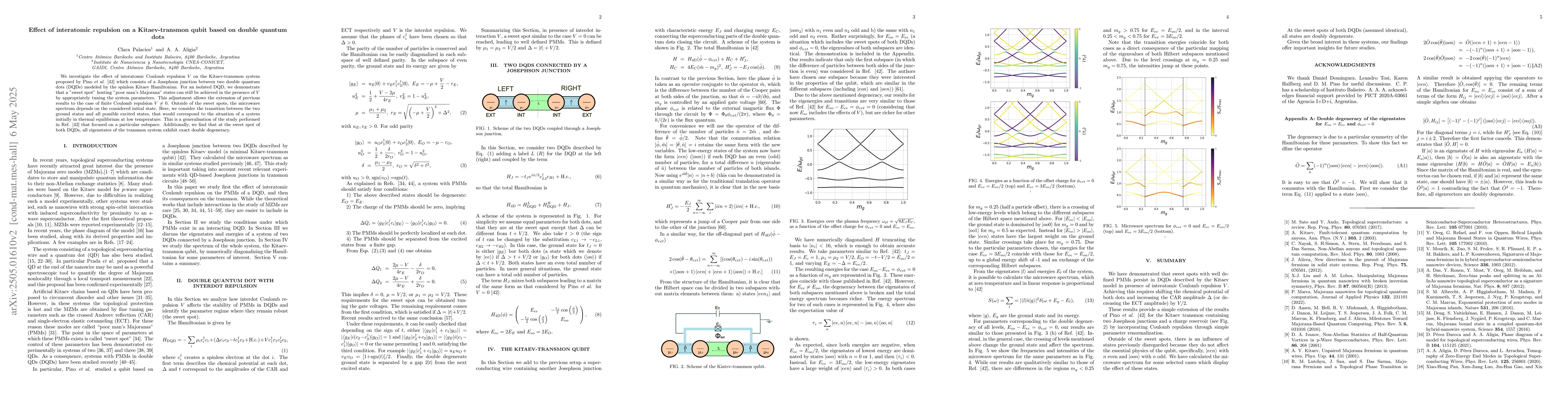 Thumbnail for Effect of interatomic repulsion on a Kitaev-transmon qubit based on
  double quantum dots