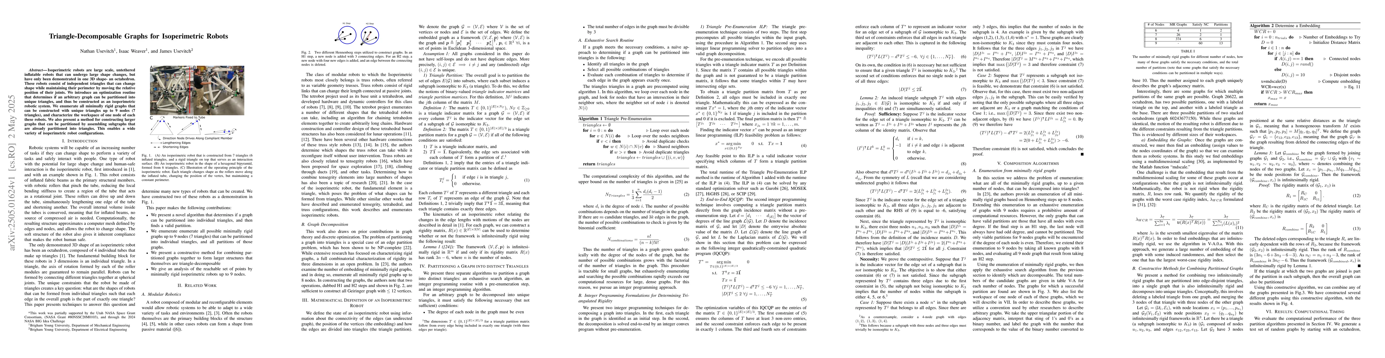 Thumbnail for Triangle-Decomposable Graphs for Isoperimetric Robots