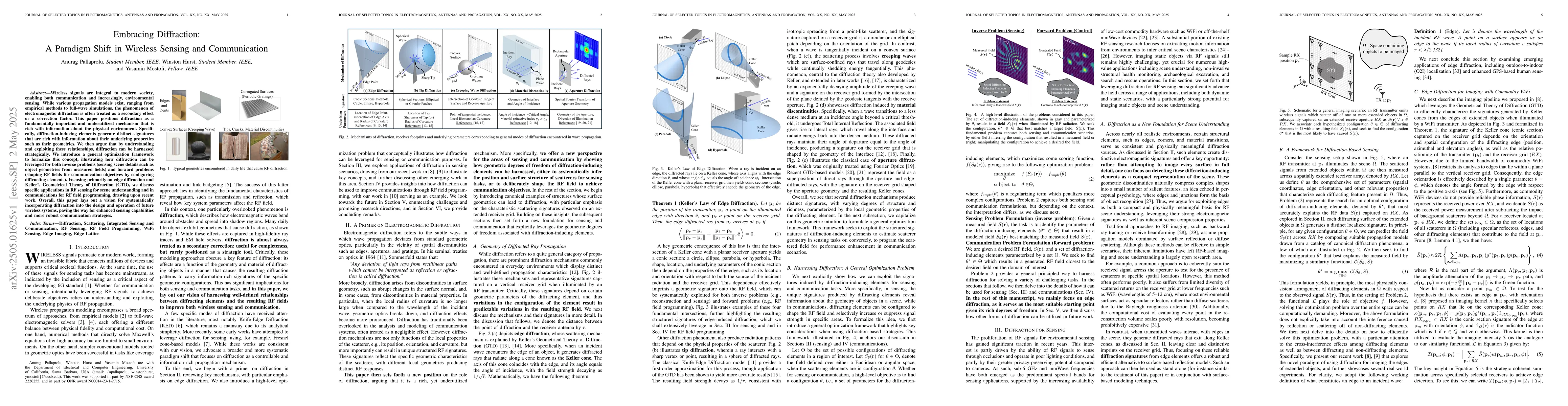 Thumbnail for Embracing Diffraction: A Paradigm Shift in Wireless Sensing and
  Communication