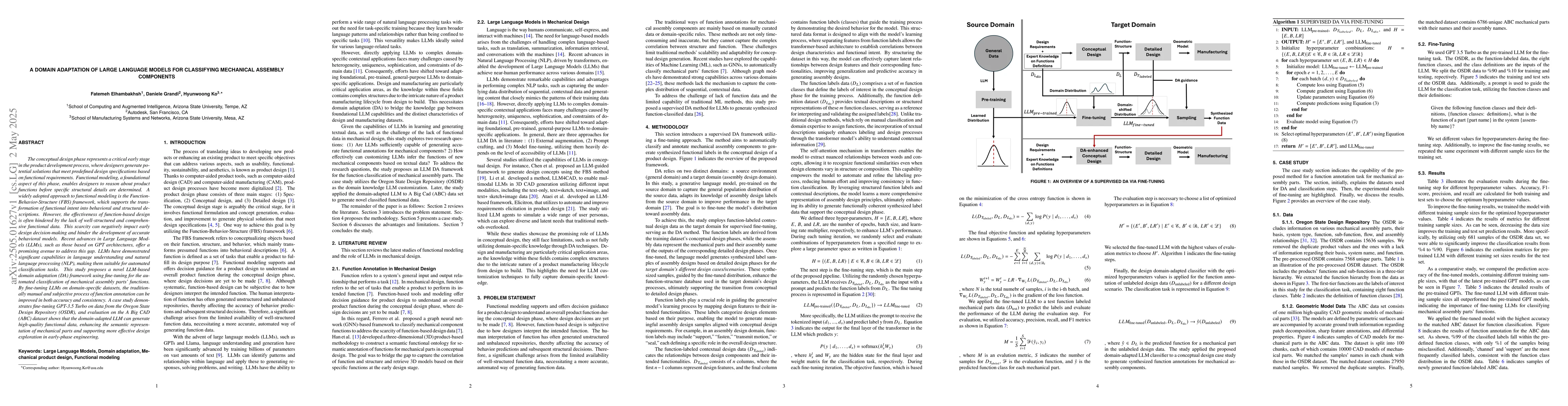 Thumbnail for A Domain Adaptation of Large Language Models for Classifying Mechanical
  Assembly Components