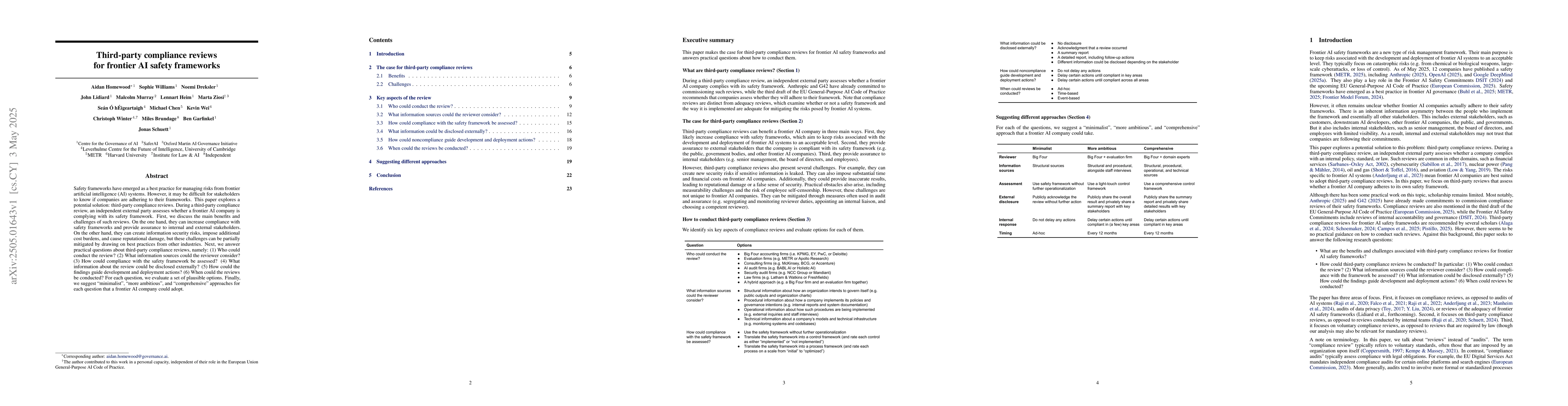 Thumbnail for Third-party compliance reviews for frontier AI safety frameworks