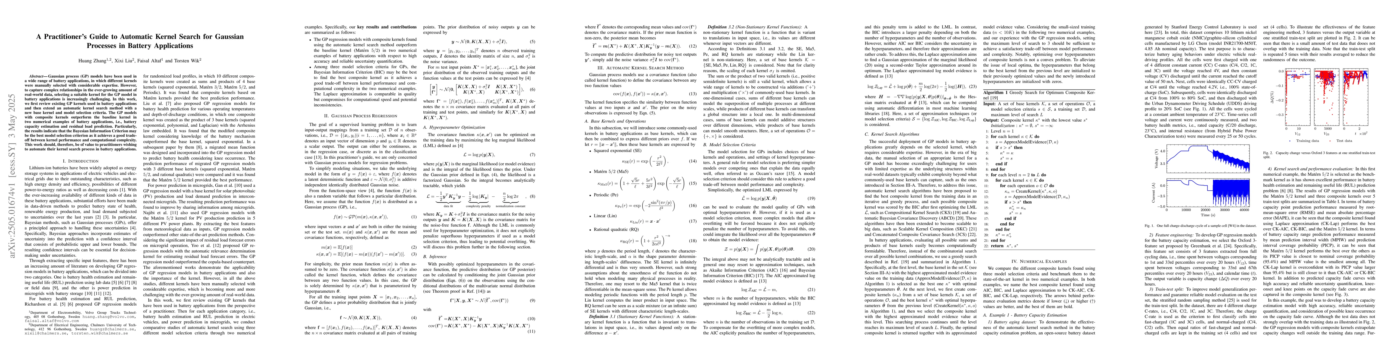 Thumbnail for A Practitioner's Guide to Automatic Kernel Search for Gaussian Processes
  in Battery Applications