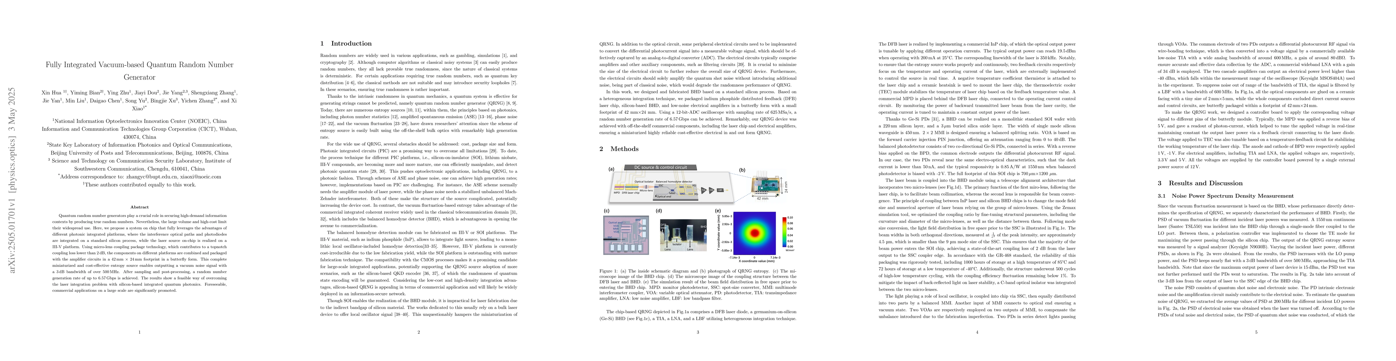 Thumbnail for Fully Integrated Vacuum-based Quantum Random Number Generator