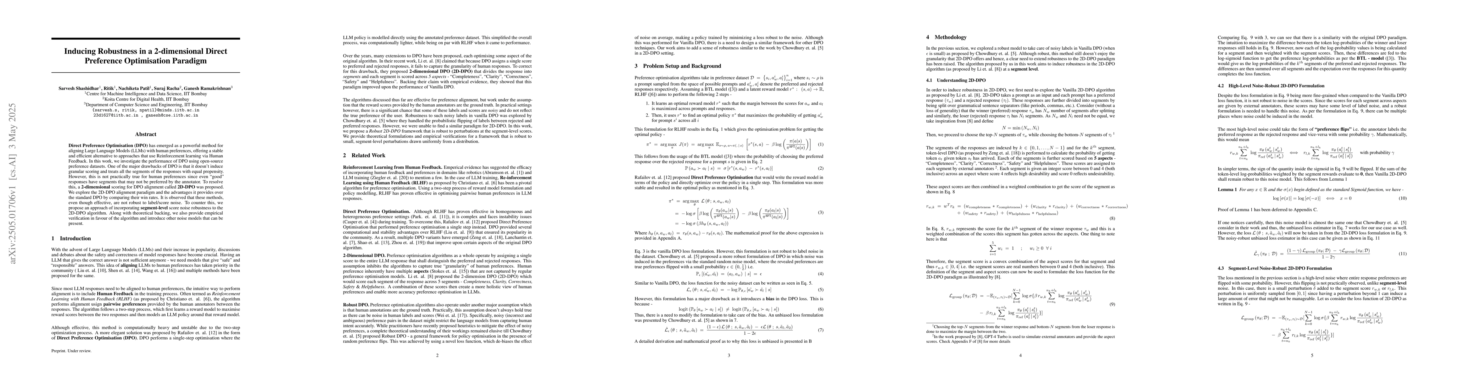 Thumbnail for Inducing Robustness in a 2 Dimensional Direct Preference Optimization
  Paradigm