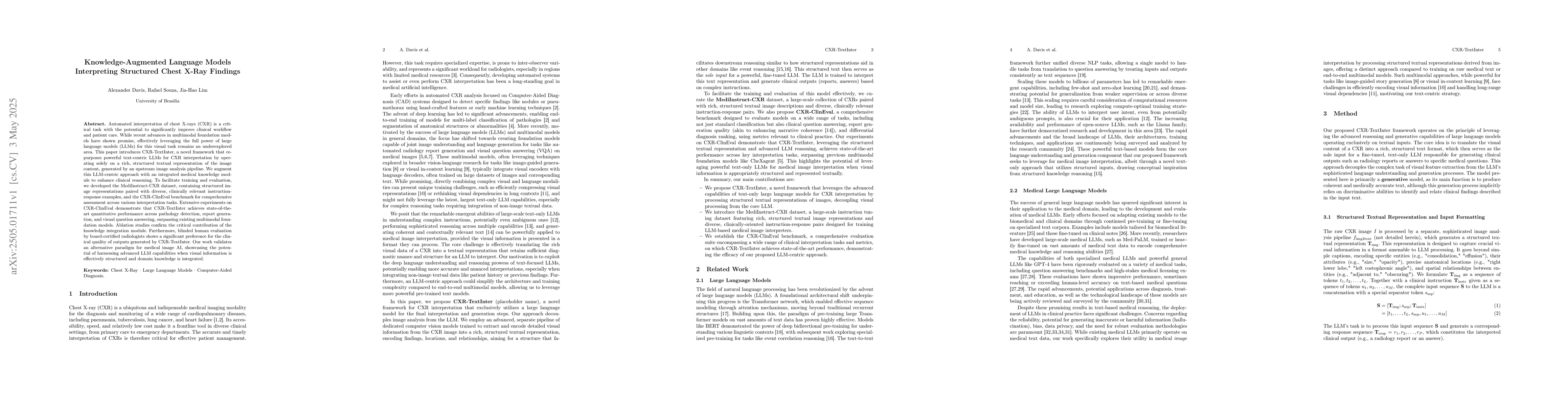 Thumbnail for Knowledge-Augmented Language Models Interpreting Structured Chest X-Ray
  Findings
