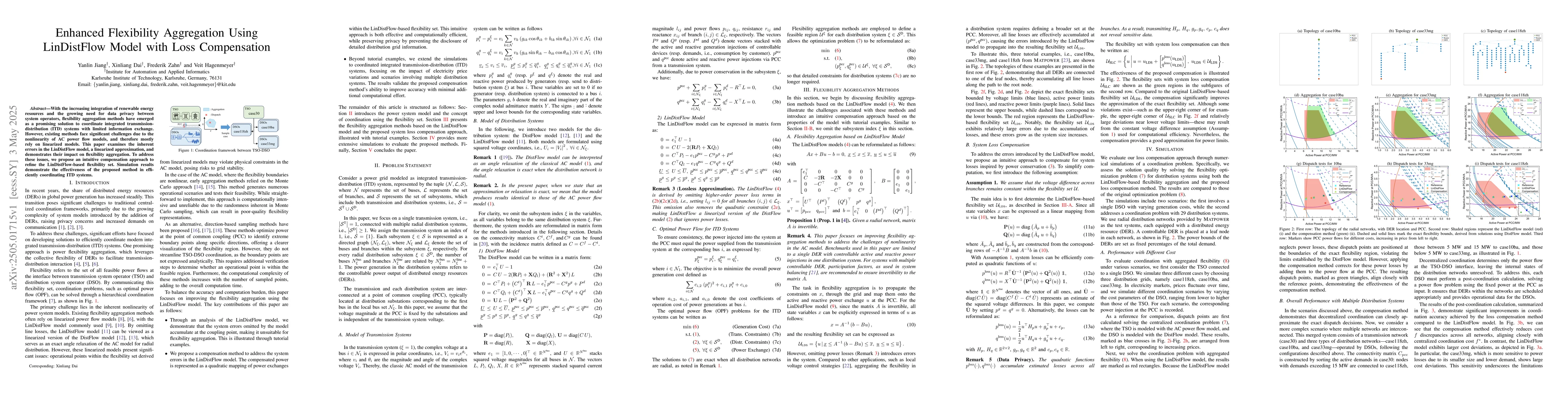 Thumbnail for Enhanced Flexibility Aggregation Using LinDistFlow Model with Loss
  Compensation