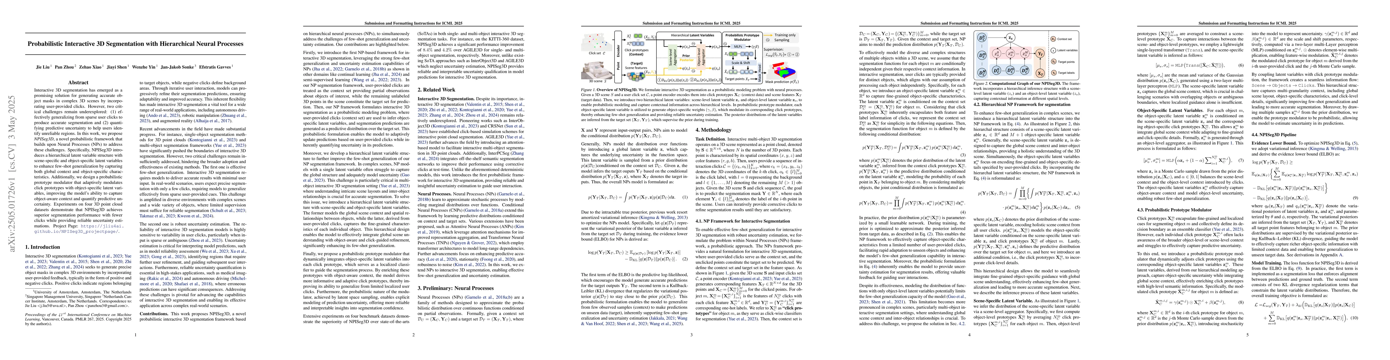 Thumbnail for Probabilistic Interactive 3D Segmentation with Hierarchical Neural
  Processes