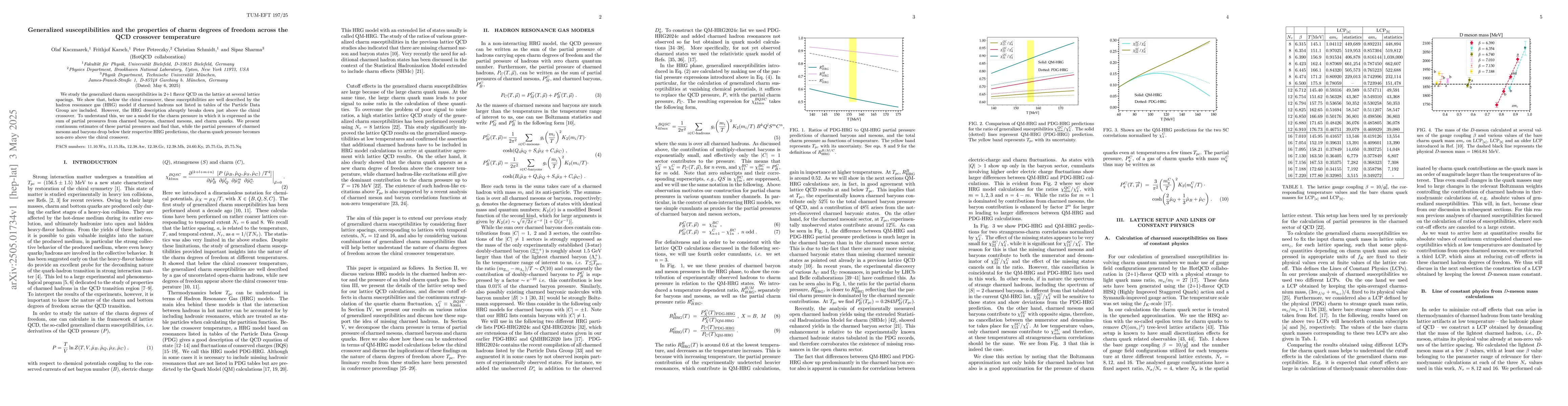 Thumbnail for Generalized susceptibilities and the properties of charm degrees of
  freedom across the QCD crossover temperature