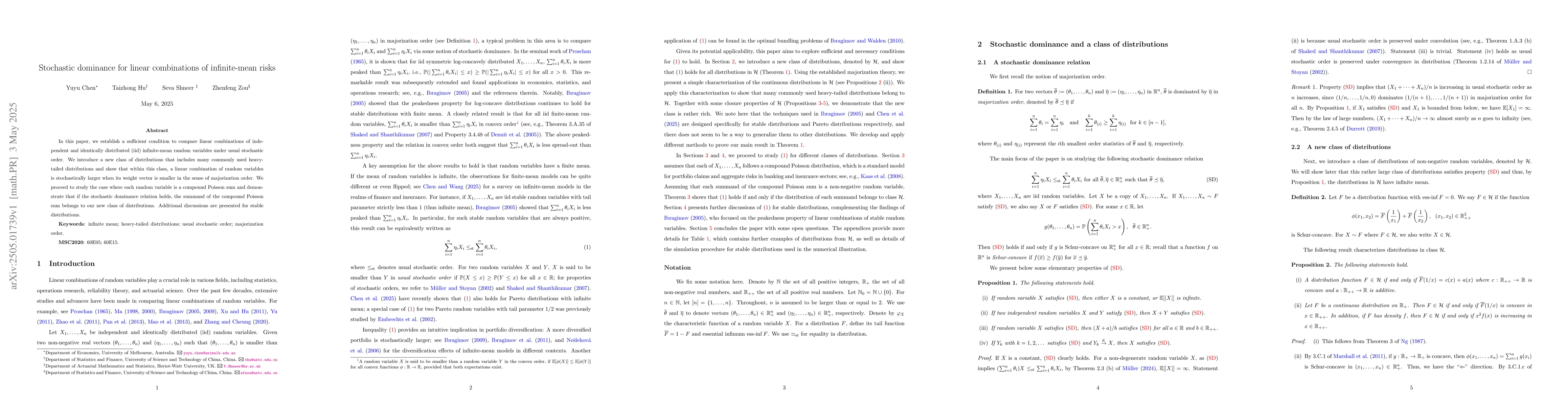 Thumbnail for Stochastic dominance for linear combinations of infinite-mean risks