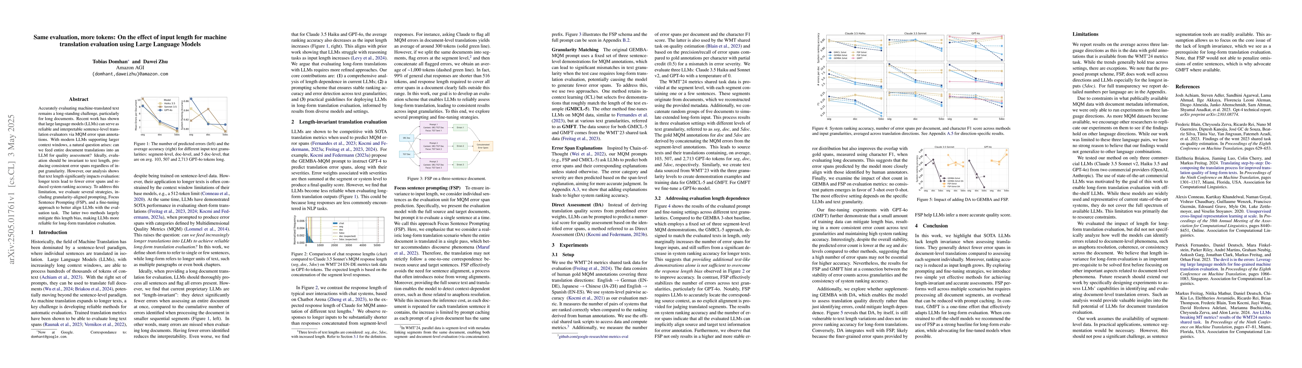 Thumbnail for Same evaluation, more tokens: On the effect of input length for machine
  translation evaluation using Large Language Models