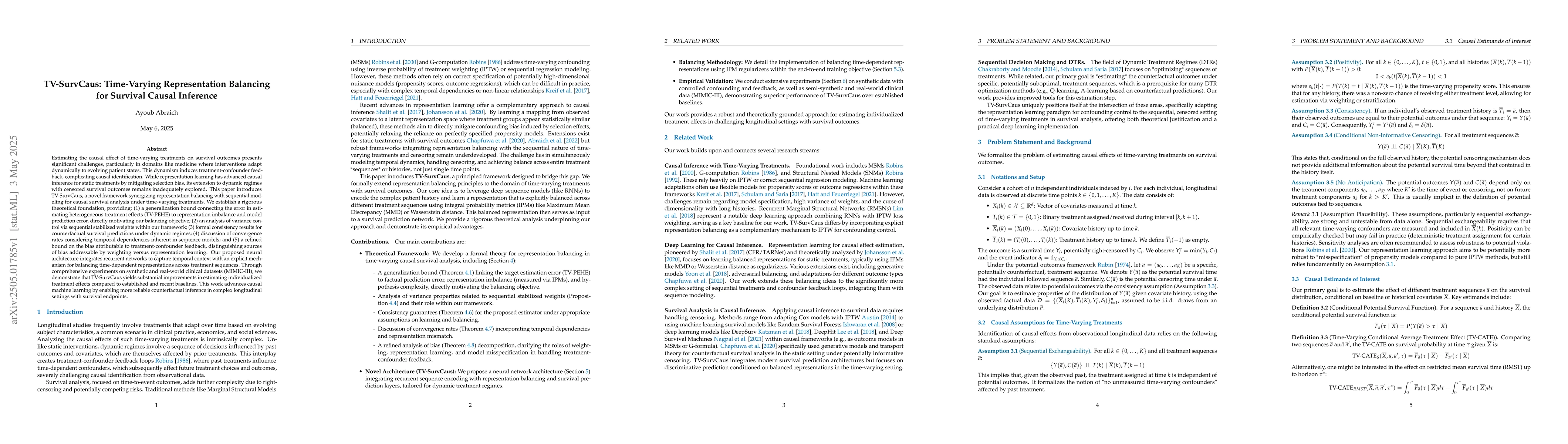 Thumbnail for TV-SurvCaus: Dynamic Representation Balancing for Causal Survival
  Analysis