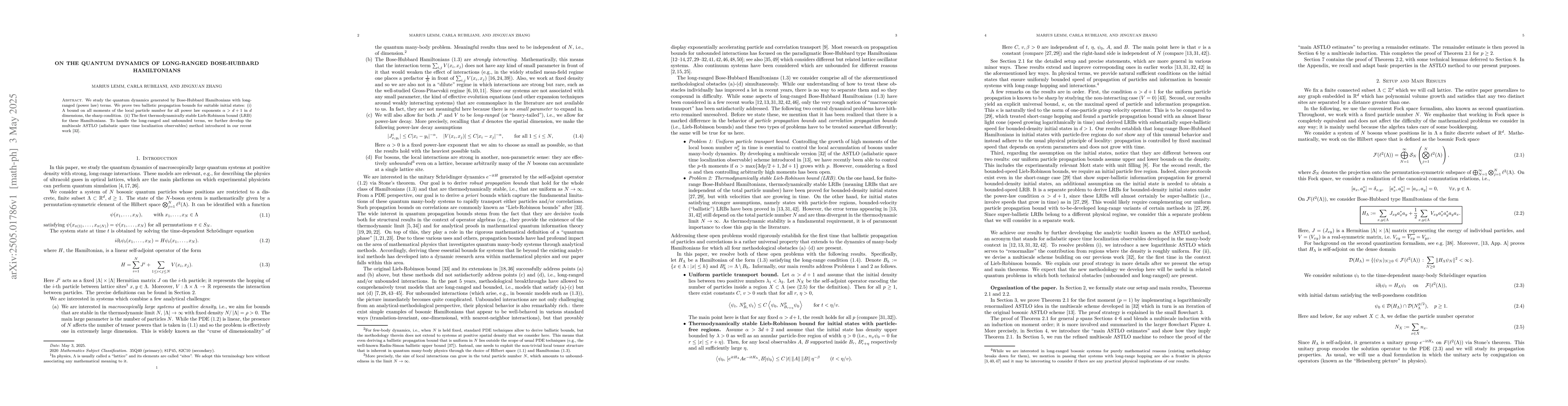 Thumbnail for On the quantum dynamics of long-ranged Bose-Hubbard Hamiltonians