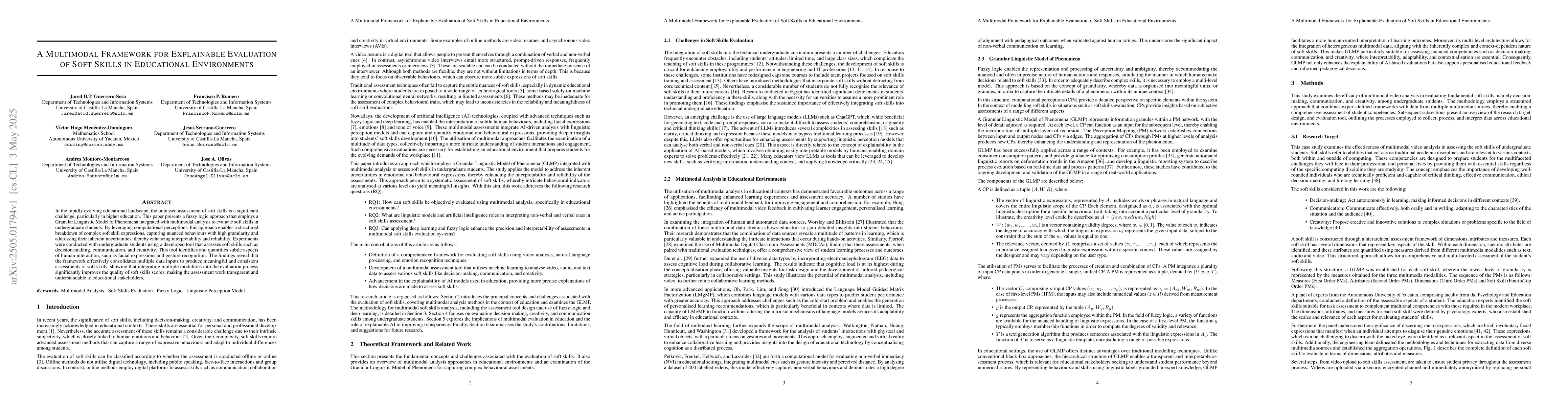 Thumbnail for A Multimodal Framework for Explainable Evaluation of Soft Skills in
  Educational Environments