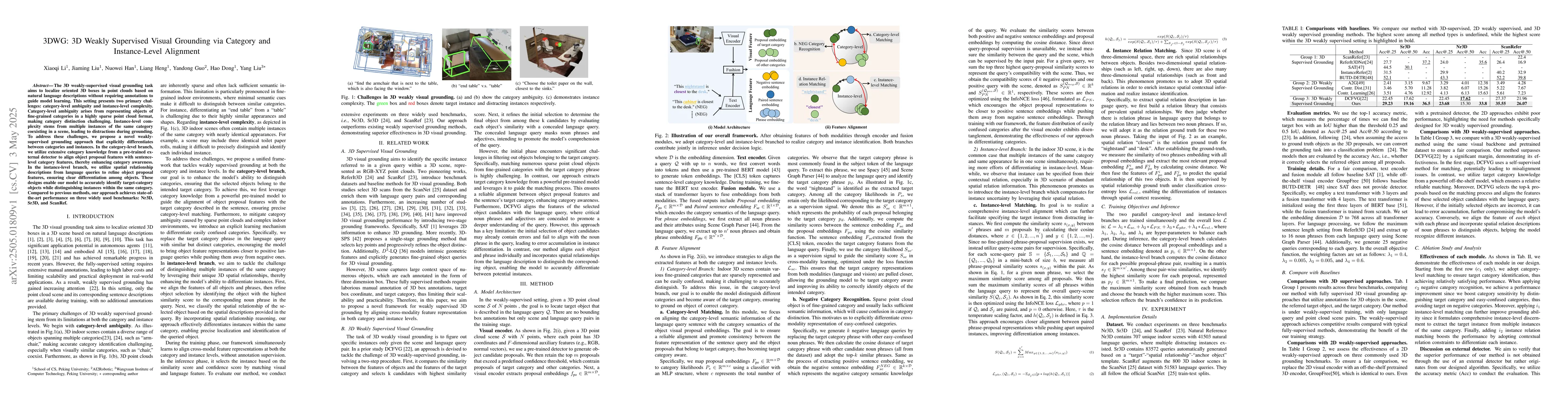 Thumbnail for 3DWG: 3D Weakly Supervised Visual Grounding via Category and
  Instance-Level Alignment
