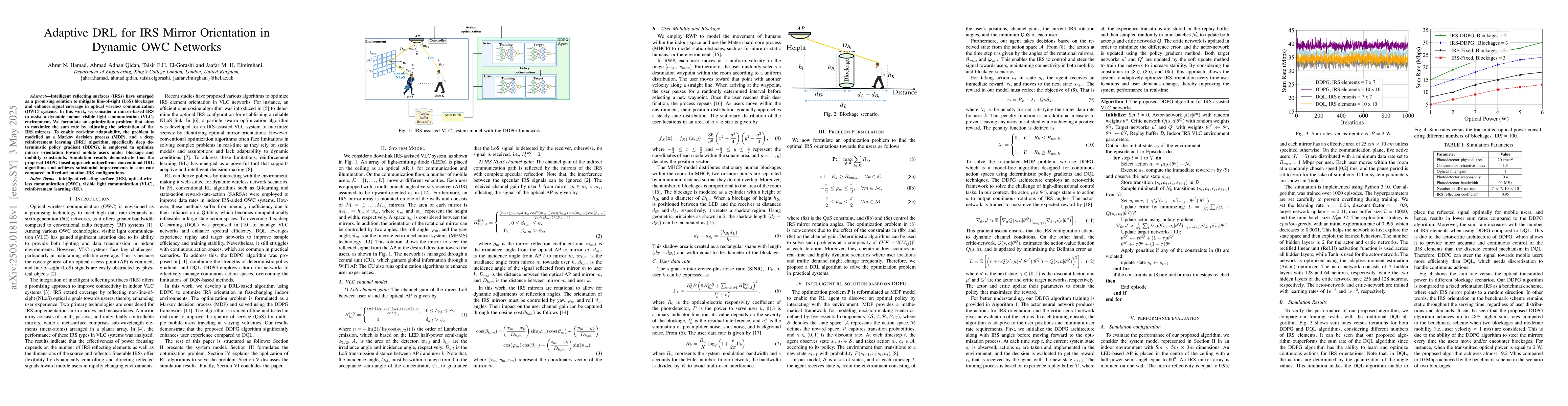 Thumbnail for Adaptive DRL for IRS Mirror Orientation in Dynamic OWC Networks