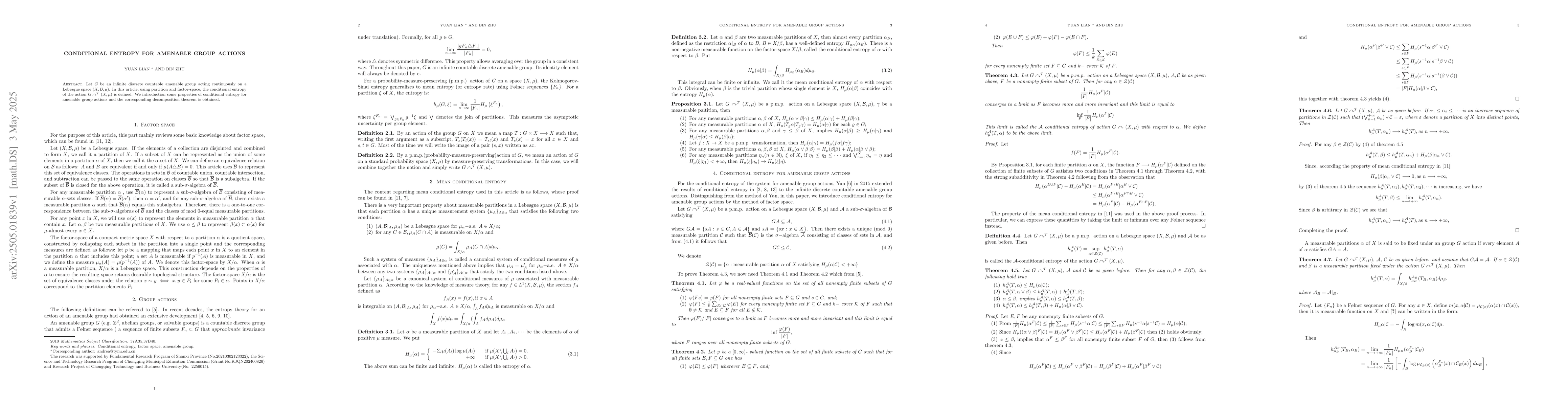 Thumbnail for Conditional entropy for Amenable group actions