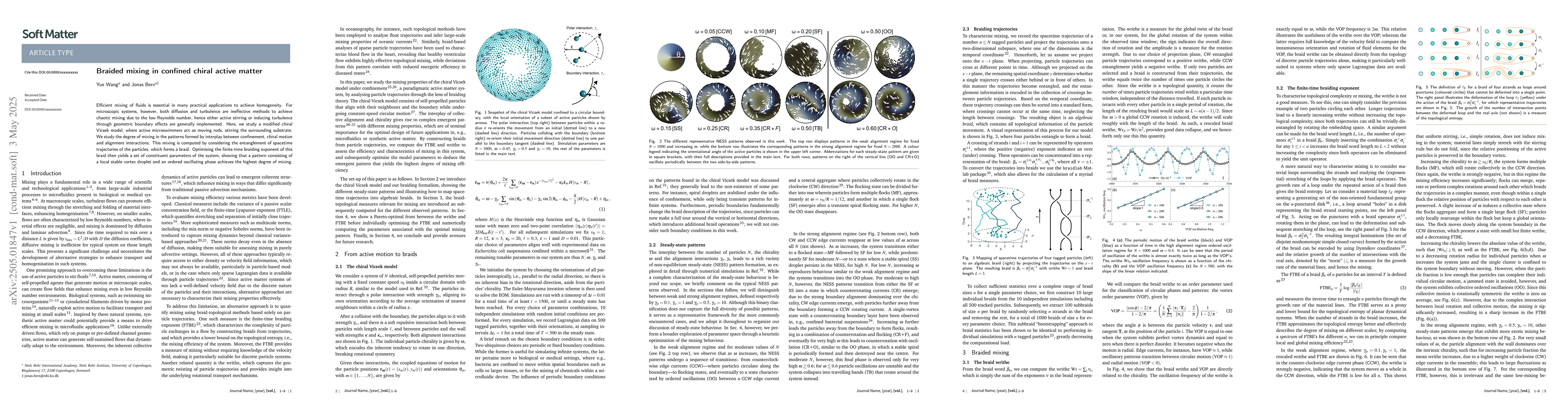 Thumbnail for Braided mixing in confined chiral active matter