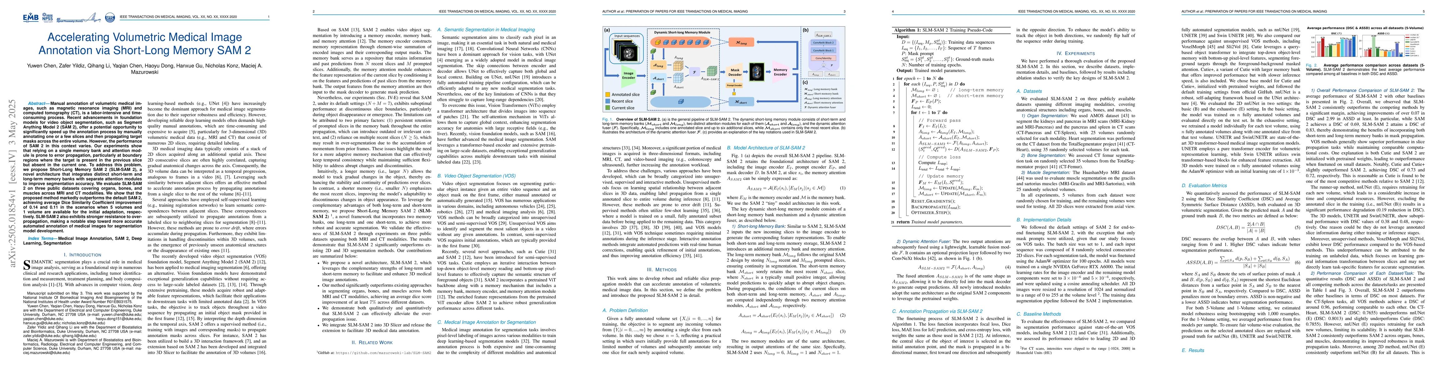 Thumbnail for Accelerating Volumetric Medical Image Annotation via Short-Long Memory
  SAM 2