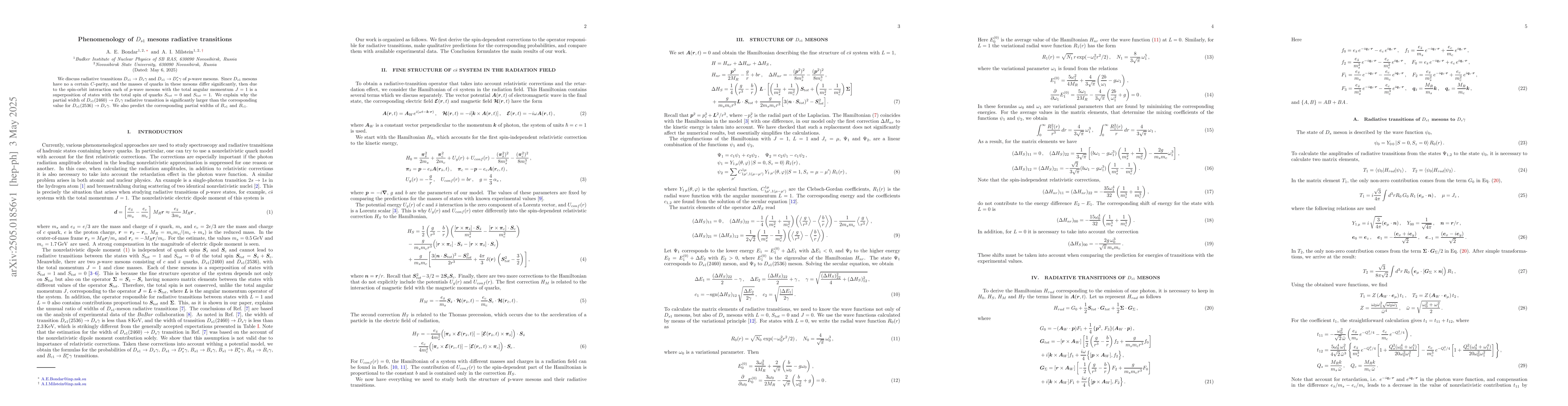 Thumbnail for Phenomenology of $D_{s1}$ mesons radiative transitions
