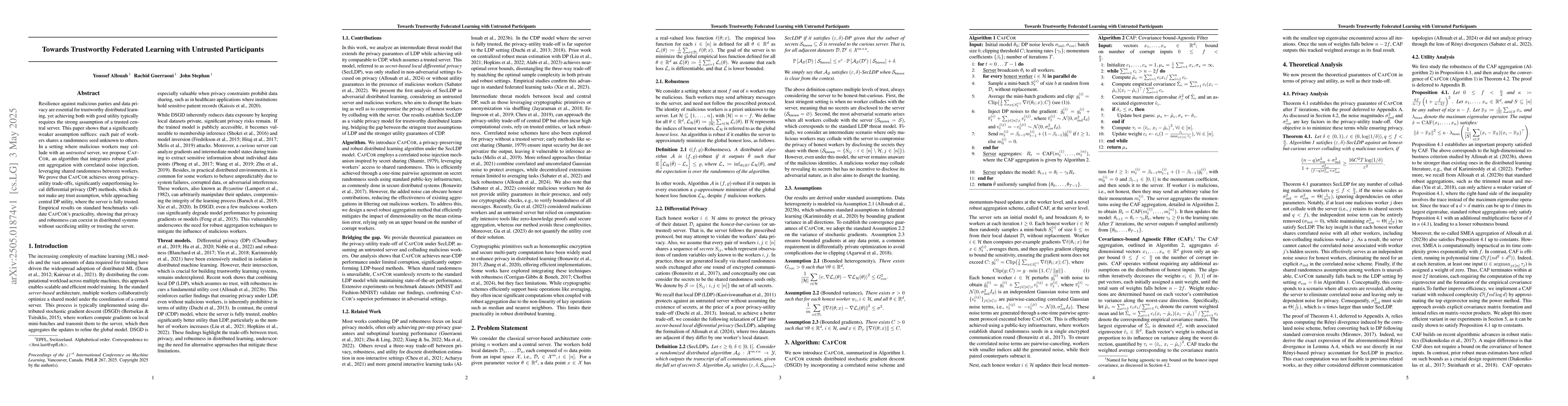 Thumbnail for Towards Trustworthy Federated Learning with Untrusted Participants