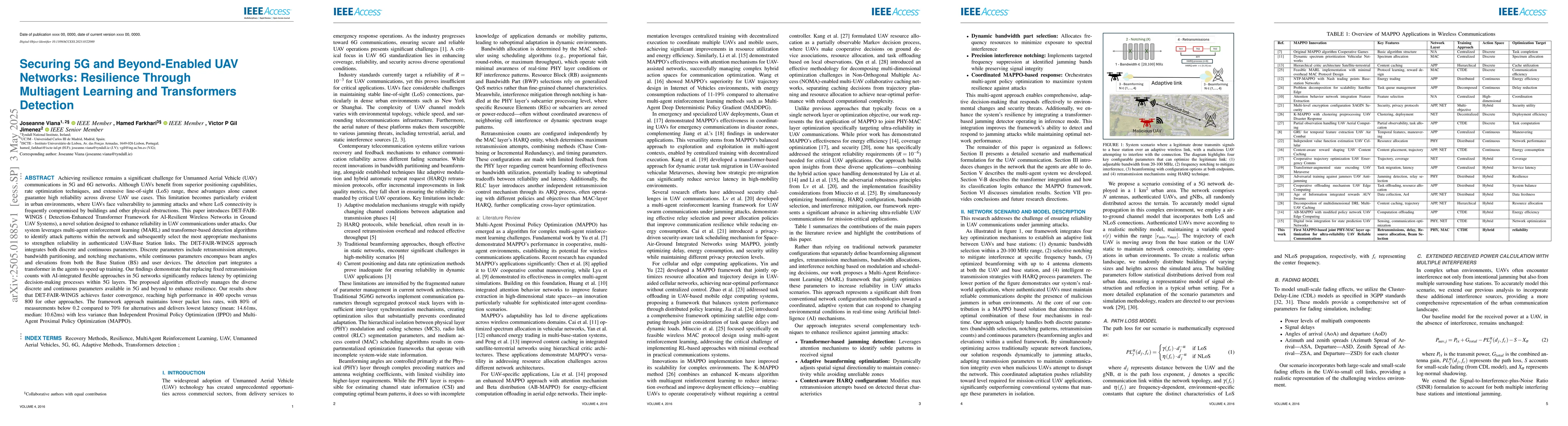 Thumbnail for Securing 5G and Beyond-Enabled UAV Networks: Resilience Through
  Multiagent Learning and Transformers Detection