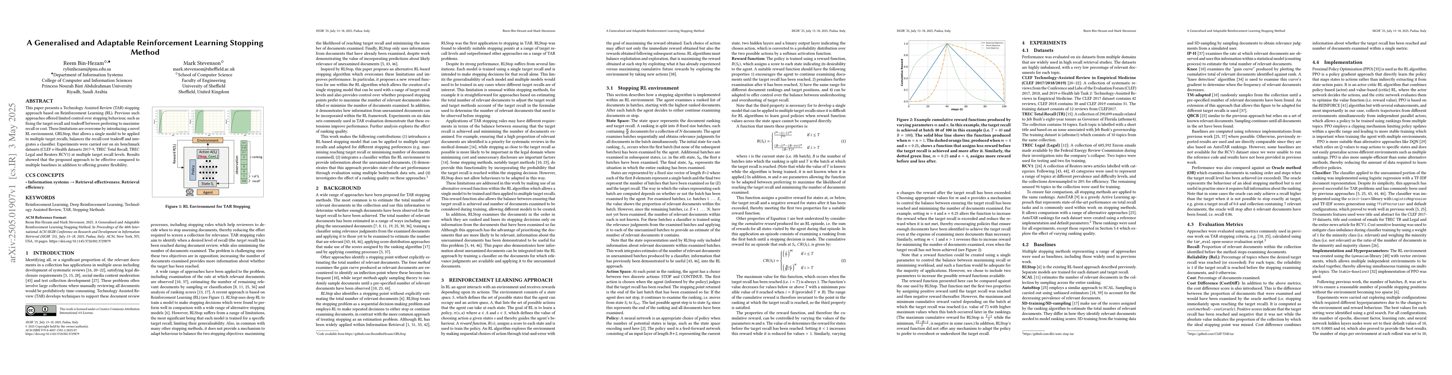 Thumbnail for A Generalised and Adaptable Reinforcement Learning Stopping Method