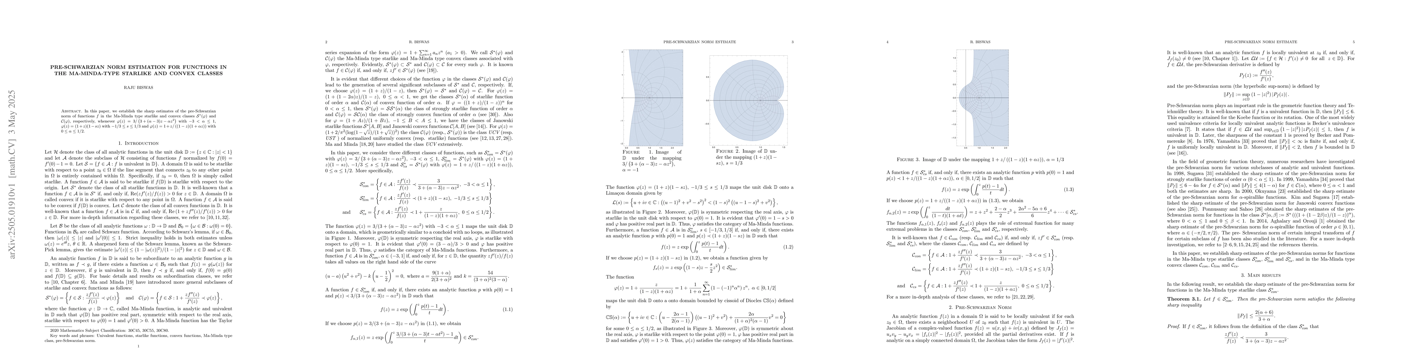 Thumbnail for Pre-Schwarzian norm estimation for functions in the Ma-Minda-type
  starlike and convex classes