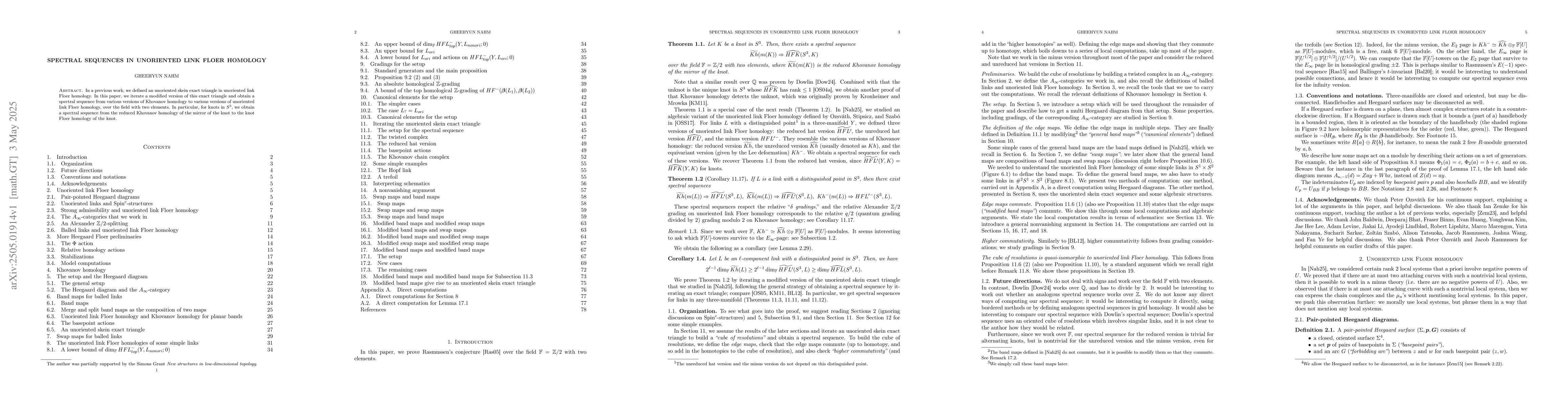 Thumbnail for Spectral sequences in unoriented link Floer homology
