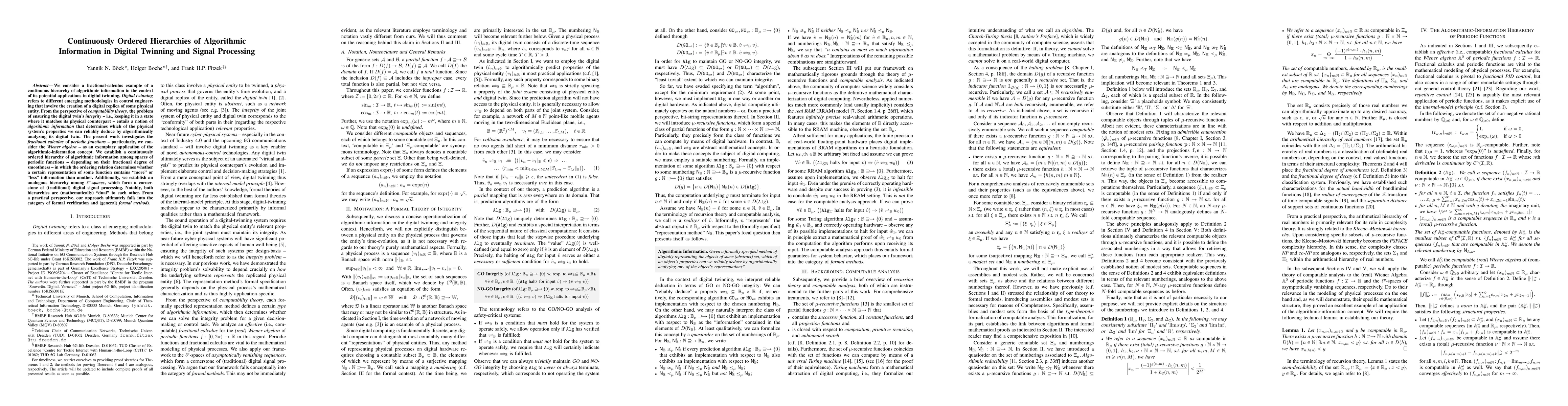 Thumbnail for Continuously Ordered Hierarchies of Algorithmic Information in Digital
  Twinning and Signal Processing