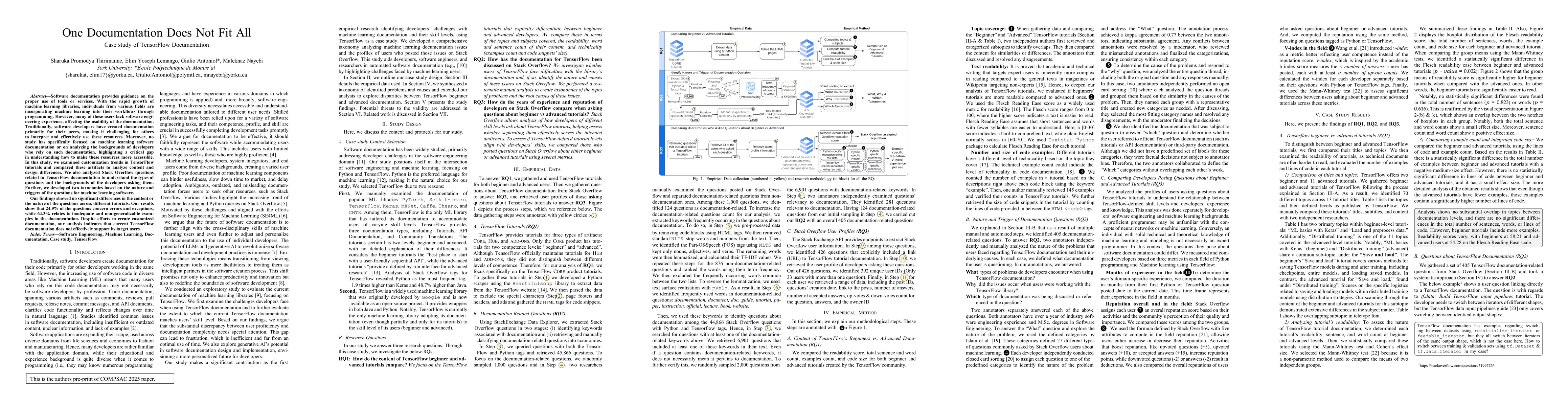Thumbnail for One Documentation Does Not Fit All: Case Study of TensorFlow
  Documentation