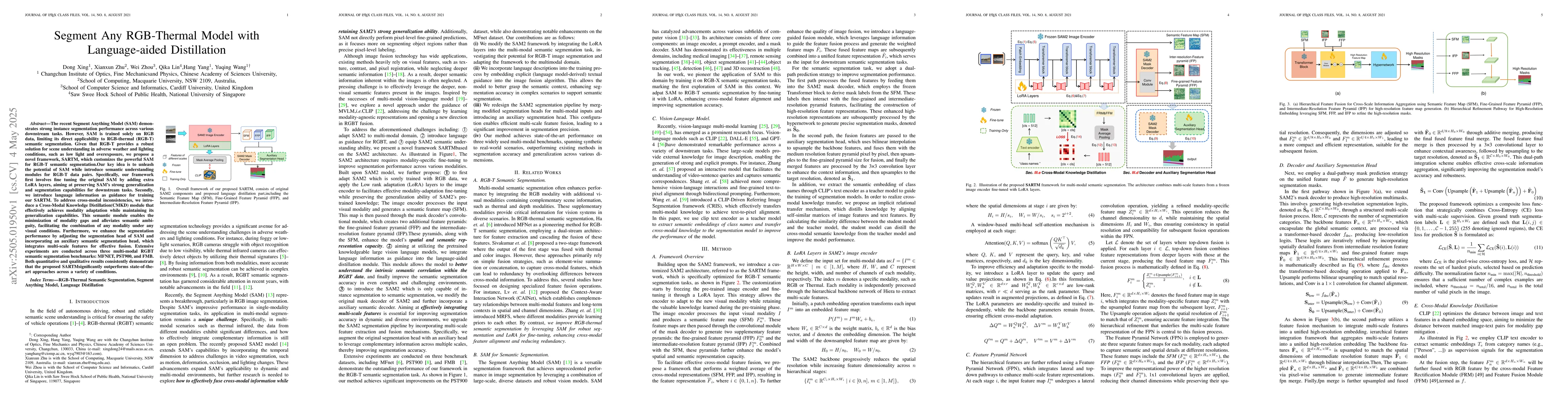 Thumbnail for Segment Any RGB-Thermal Model with Language-aided Distillation