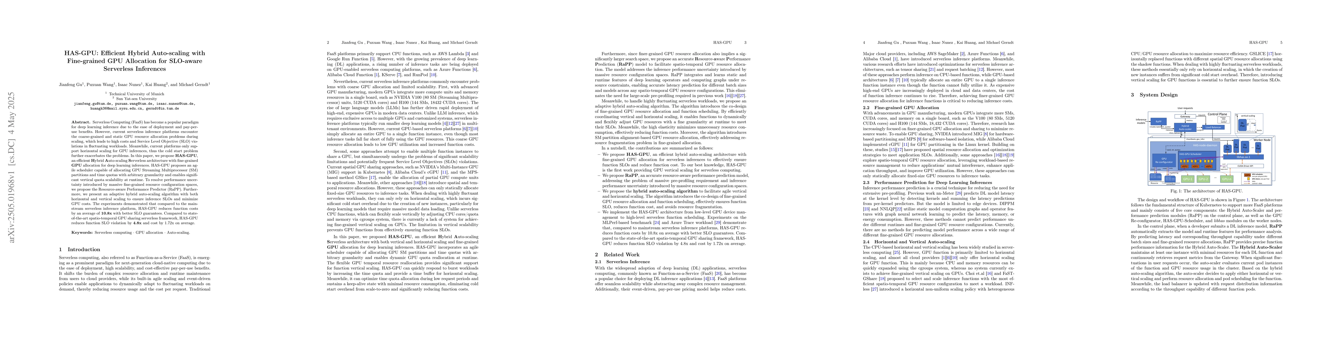 Thumbnail for HAS-GPU: Efficient Hybrid Auto-scaling with Fine-grained GPU Allocation
  for SLO-aware Serverless Inferences