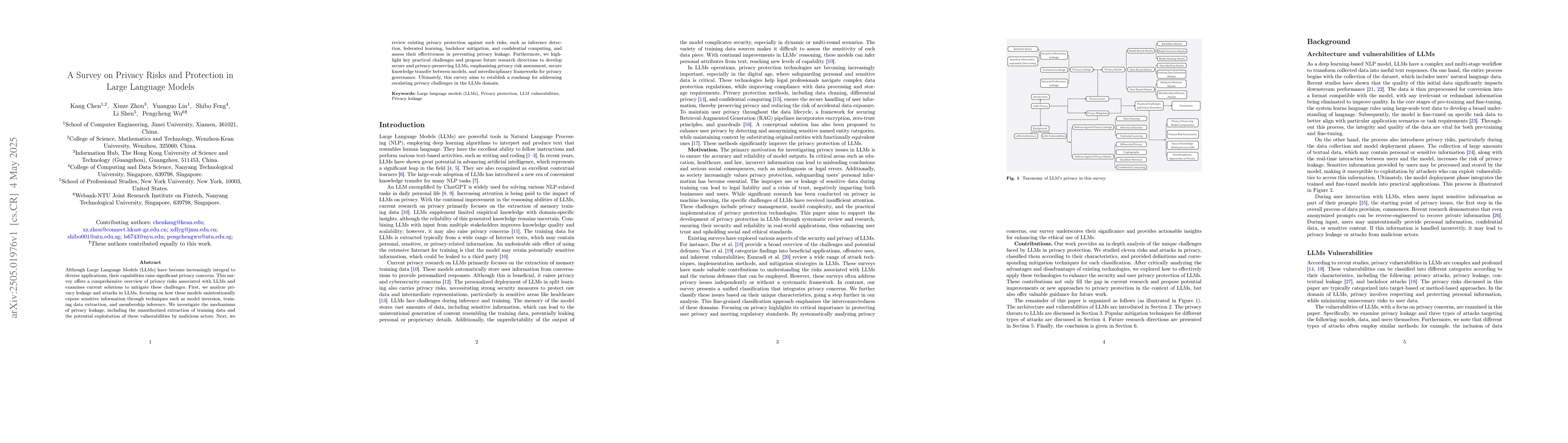 Thumbnail for A Survey on Privacy Risks and Protection in Large Language Models