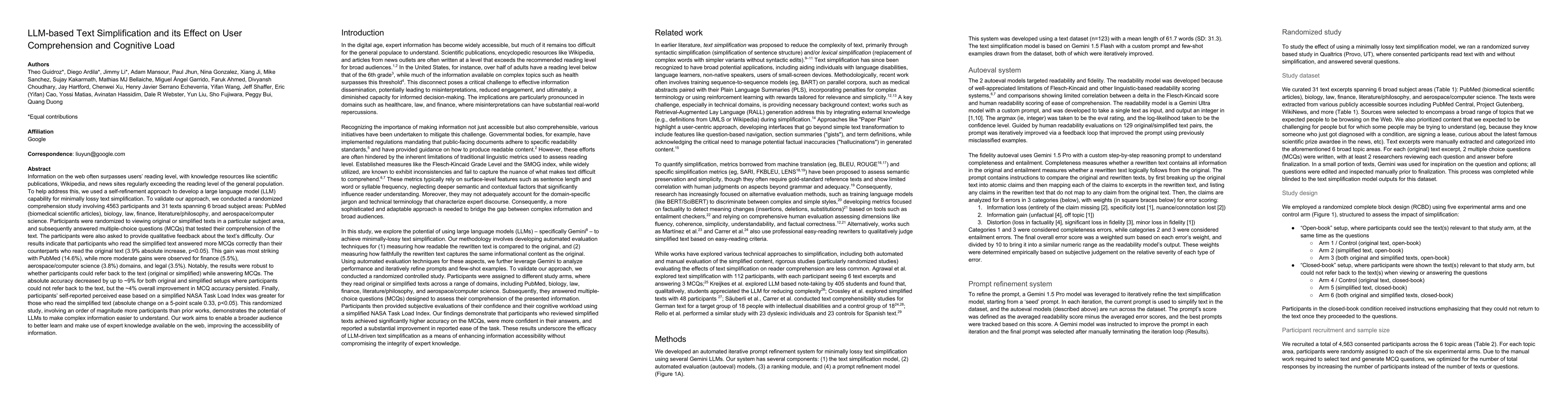 Thumbnail for LLM-based Text Simplification and its Effect on User Comprehension and
  Cognitive Load