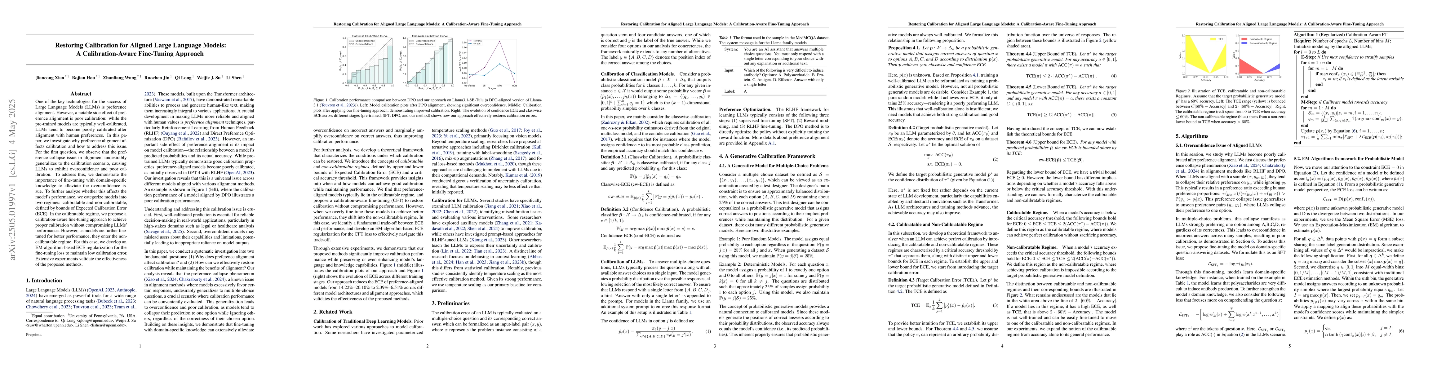 Thumbnail for Restoring Calibration for Aligned Large Language Models: A
  Calibration-Aware Fine-Tuning Approach